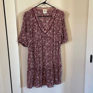 Purple Floral Shift Dress